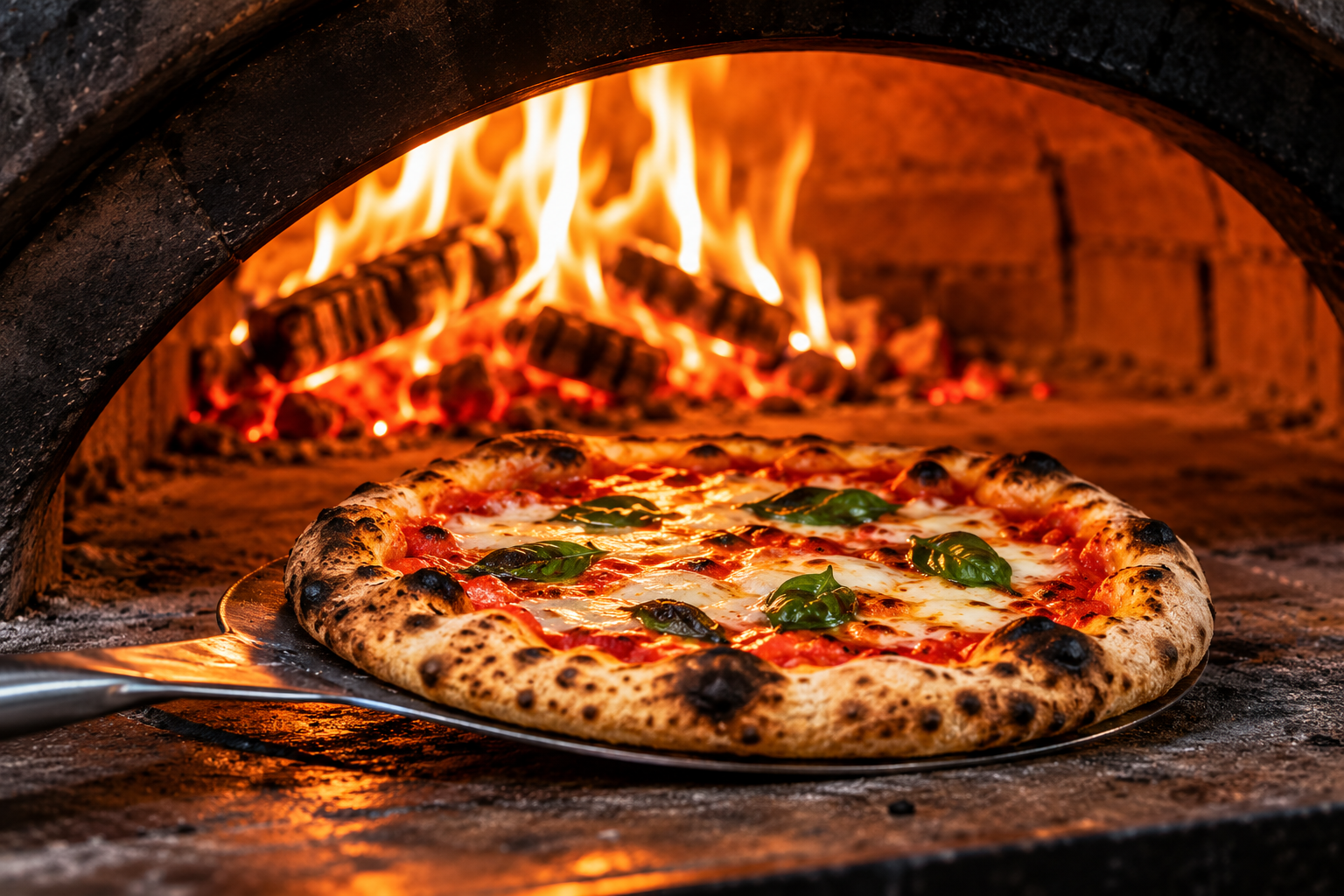 Pizza i ugnen hos Uno Pizzeria