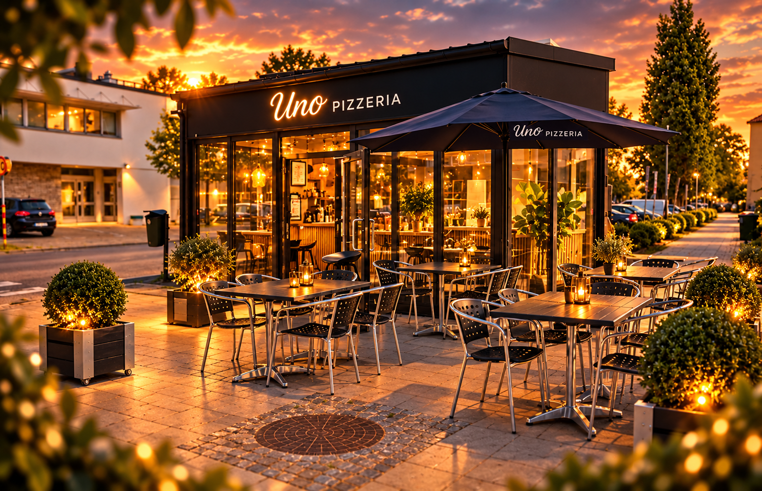 Uno Pizzeria restaurang och uteservering